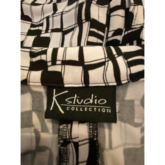 K Studio Womens Blouse Size ? XL or 1X Top Long Sleeve Button Down Back Slit - Picture 8 of 11